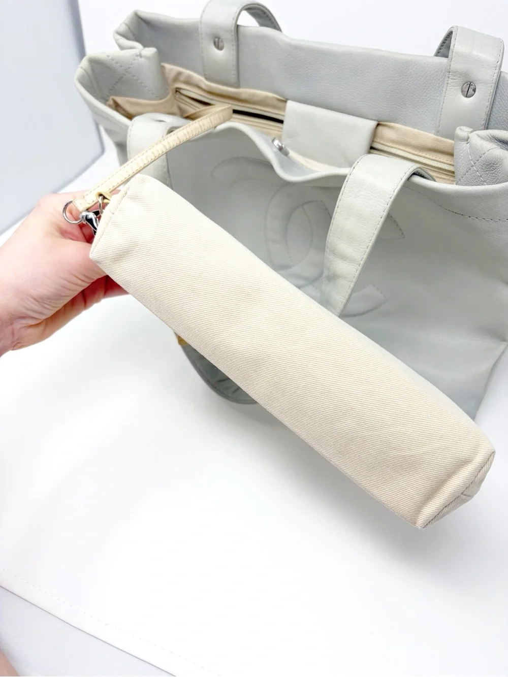 Chanel Caviar Leather Tote in Grey